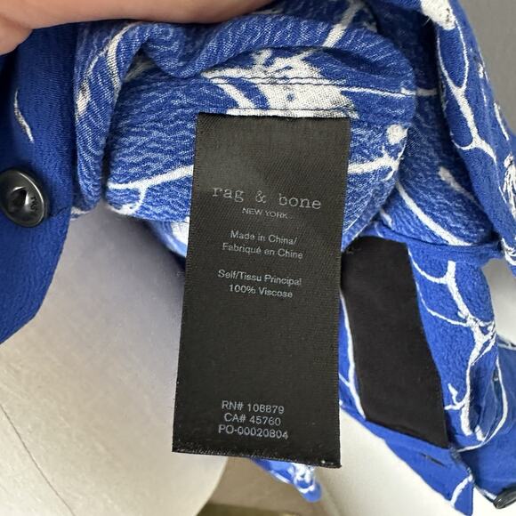 RAG & BONE Therese Blossom VISCOSE Long Sleeve BLOUSE Floral Shirt - Picture 10 of 14